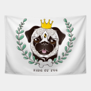 King Of Pug Tapestry