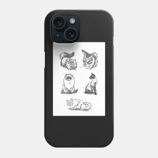 Cats greeting card by Nicole Janes Phone Case