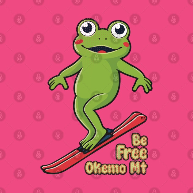 Cute Frog Skiing Okemo Mountain by Surrealcoin777