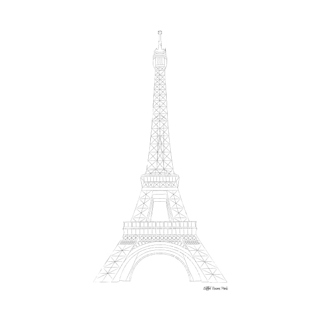 Eiffel Tower Sketch, Paris, France by stuartjsharples