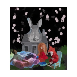 watercolor dream rabbit house with fox chocolate doll T-Shirt