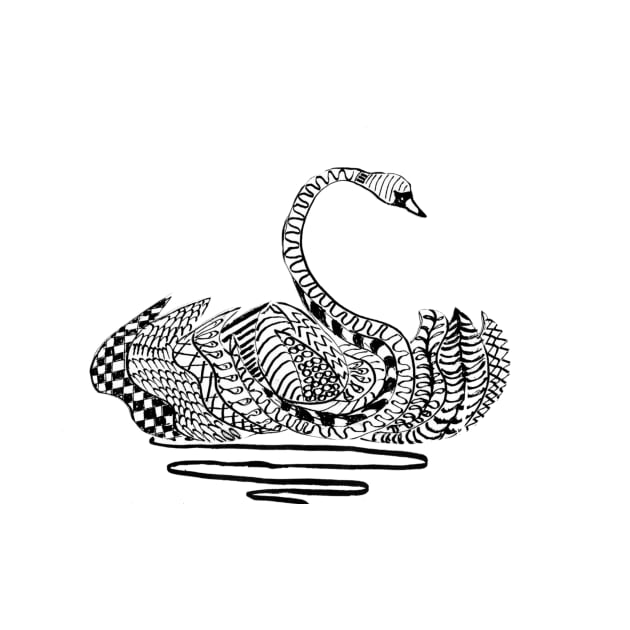 Stately Stylized Swan by mangalamart