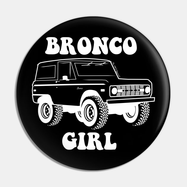 Bronco Girl 1966-1977 White Print Pin by The OBS Apparel