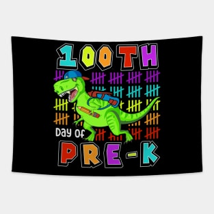 100th Day Of Pre-K, Cute Dinosaur Student Teacher Tapestry