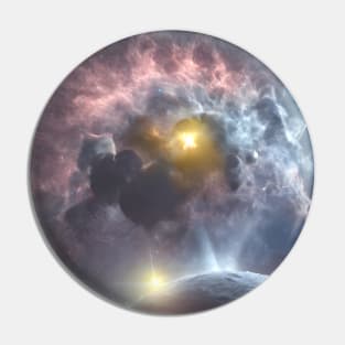 Planets Nebula Cloud In Dark Space Pin