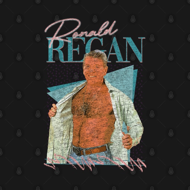 Ronald Regan ¯\_(ツ)_/¯ 90s Styled Aesthetic Fan Design by Shit Post Hero