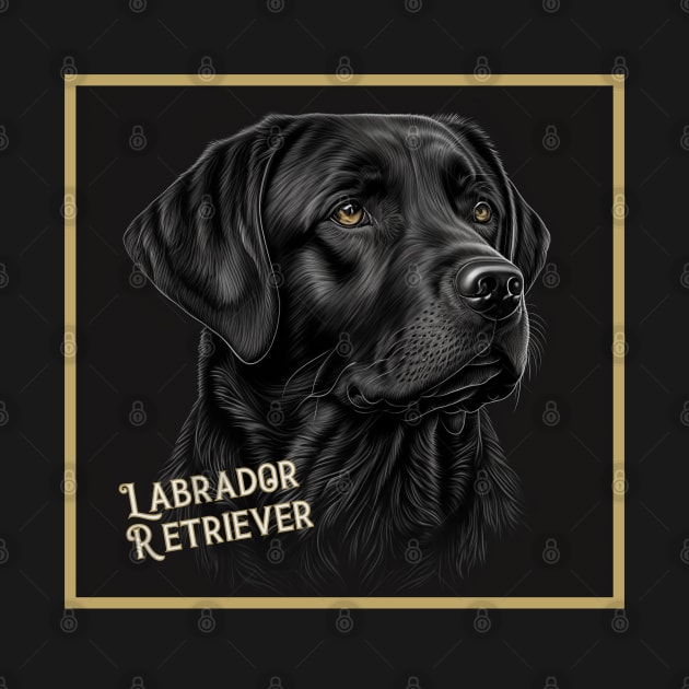 Black Labrador Retriever Dog by AI Art Originals