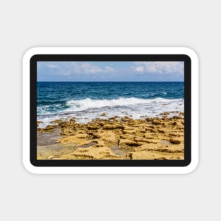 Mediterranean sea water with stone beach Magnet