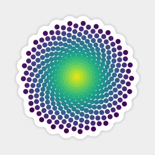 Dot Mandala | Dark Peacock Yellow Green Blue Magnet