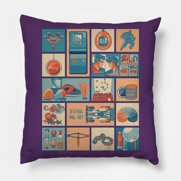 90s Playthings Pillow by Batang 90s Art