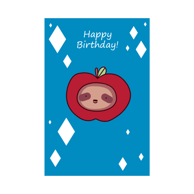 Happy Birthday - Apple Sloth Face by saradaboru