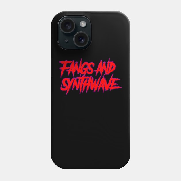 Fangs and Synthwave Big Red Logo Phone Case by Electrish