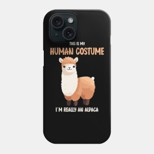 Cute Alpaca Halloween T-Shirt | This is My Human Costume Shirt | Funny Animal Lovers Season Outfit | Humorous Gift Idea Phone Case