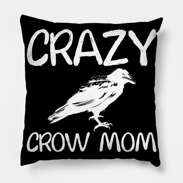 Crow Crazy Mom Raven Goth Wings Carrion Pillow by DesignatedDesigner