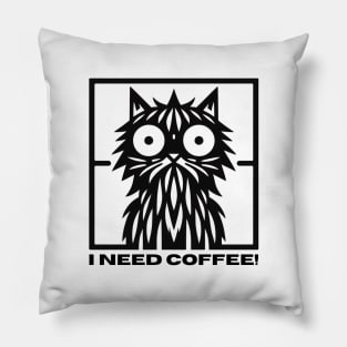 This Cat Needs Coffee Pillow