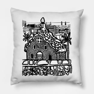 Barcelona city Spain parc guell architecture Pillow