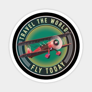 Travel the world fly today red and green edition Magnet