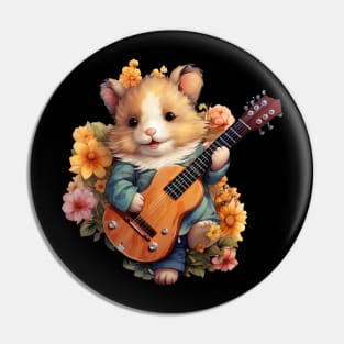 Aesthetic Cute Hamster Guitar Lover Pin