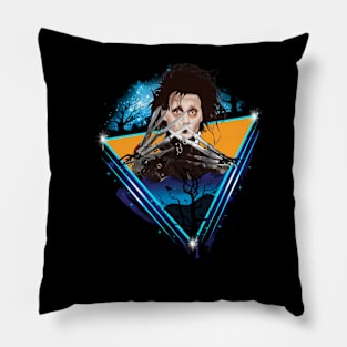 Graphic Scissorhands Retro Pillow