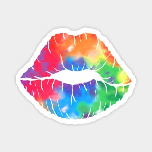 Tie Dye Rainbow Lips Magnet