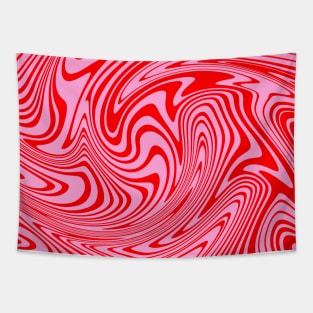 Retro Swirl Pink Groovy Abstract Pattern Tapestry