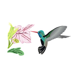 Humming Bird Picking Flower T-Shirt