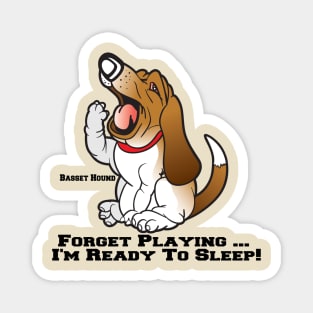 Basset Hound Lazy Sleepy Yawning Dog Cartoon Magnet