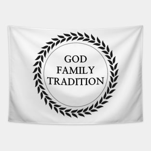 God, family, tradition Tapestry