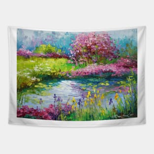 Blooming pond Tapestry