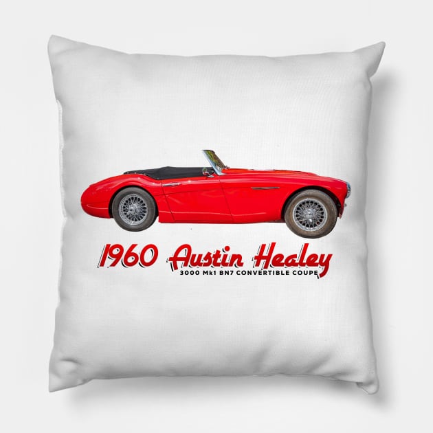 1960 Austin Healey 3000 Mk1 BN7 Convertible Coupe Pillow by Gestalt Imagery