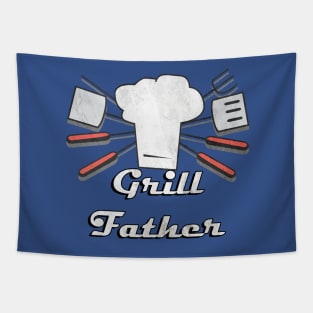 Grill Father Funny BBQ Dad Joke, Graphic Design Barbeque Chef Father's Day Tapestry