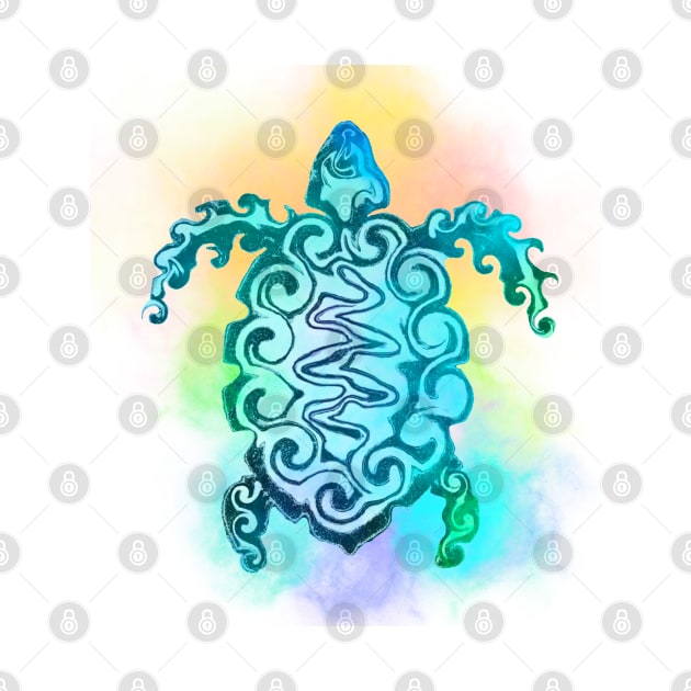 Watercolour Tribal Turtle by TheCoatesCloset