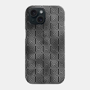 Black and Silver Foil Vintage Art Deco Key Pattern Phone Case