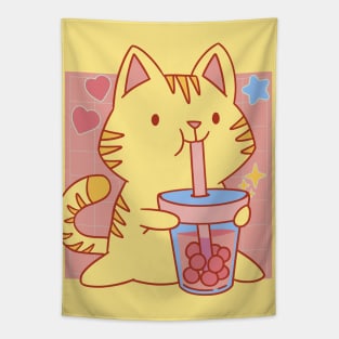 Boba Neko Kawaii Tapestry