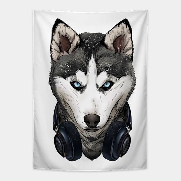 Millenial Husky Tapestry by Jose ElLargo