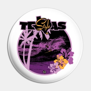 Texas Style Lone Surfer Purple Pin