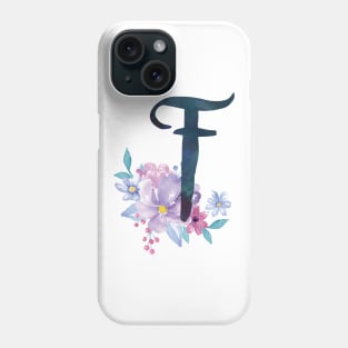 Floral Monogram F Pretty Lilac Bouquet Phone Case