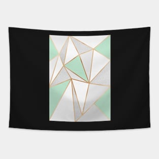 Mint Green, Grey & Gold Geo Tapestry