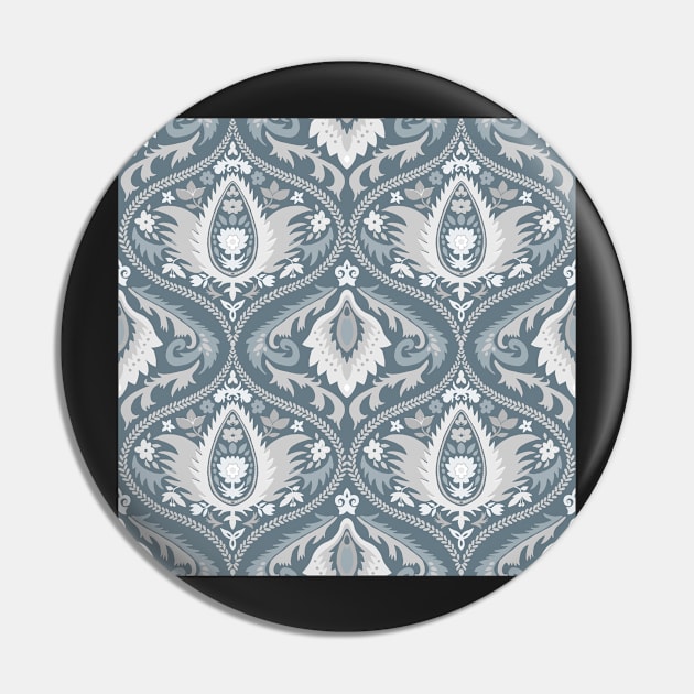 Classic ogee pattern with vines on bluish gray Pin by colorofmagic