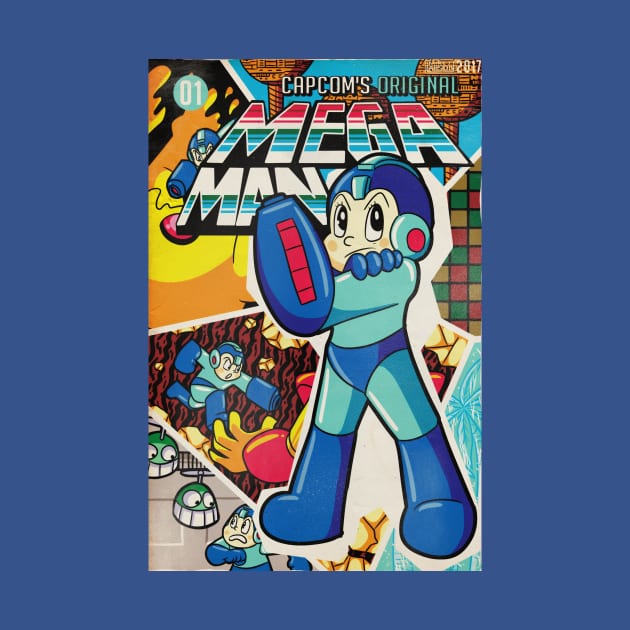 Mega Man Vintage Comic Cover by MichaelJLarson