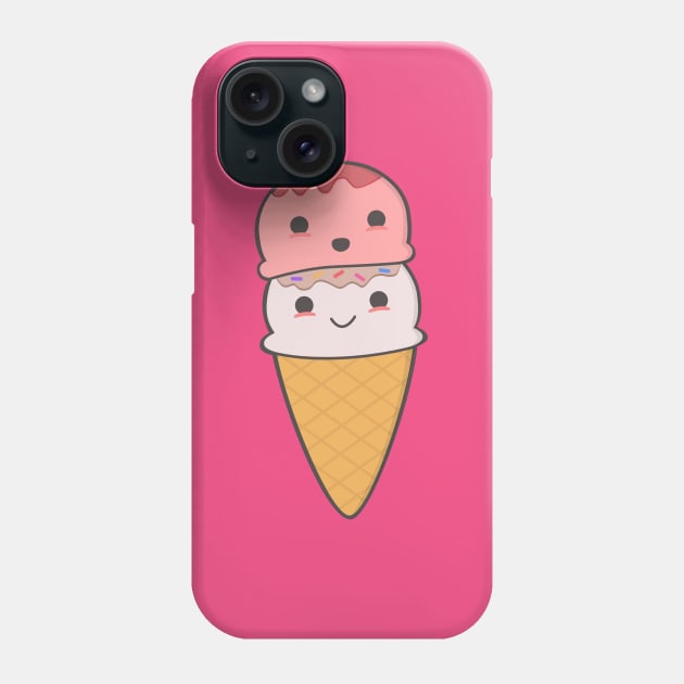 Kawaii Ice Cream buddies Phone Case by happinessinatee