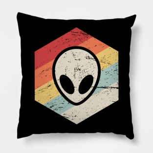 Retro Vintage Conspiracy Theory Alien UFO Pillow