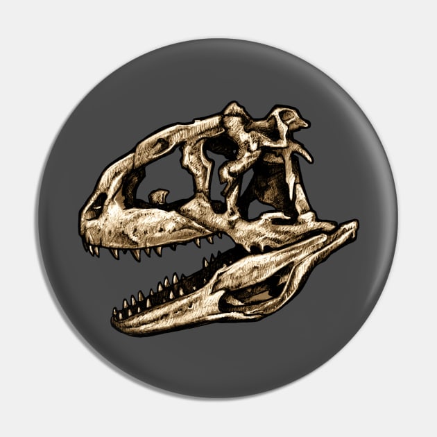 Dinosaur Skull Majungasaurus Sticker Pin by CassWArt