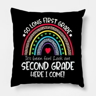 Hello 2nd Grade Teacher Student Back To School Rainbow Pillow