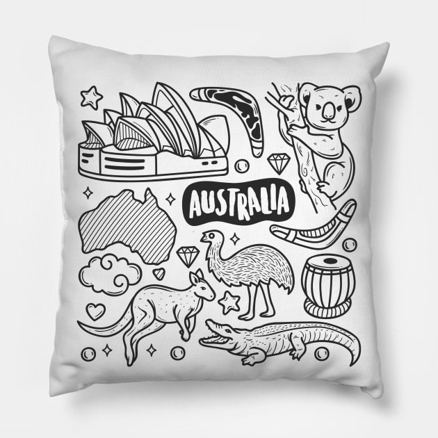 Australia Abstract Pillow by Mako Design 