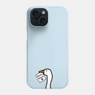 Small Portrait of a Goose with Nasty Woman Sign Phone Case