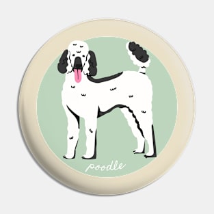 Poodle Dog Breed Cursive Graphic Pin