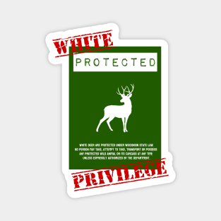 White and Albino Deer Privilege Magnet