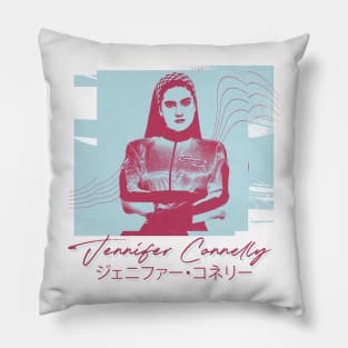 Jennifer Connelly  • • Retro Aesthetic Design Pillow