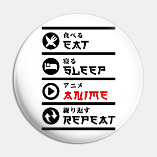 EAT SLEEP ANIME REPEAT Pin